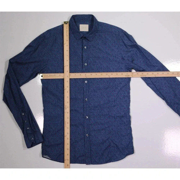 Capri Blue Polka Dot Slim Fit Button-Up Dress Casual Small - Picture 4 of 7